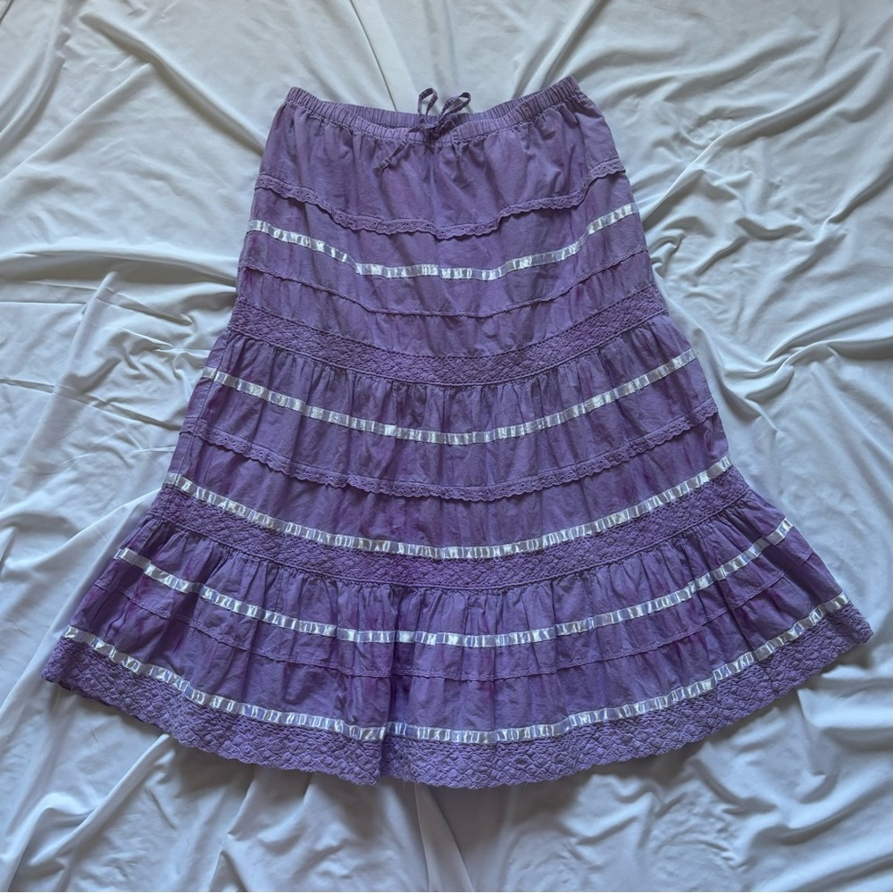 SOLD!! Vintage tiered purple fairy maxi skirt